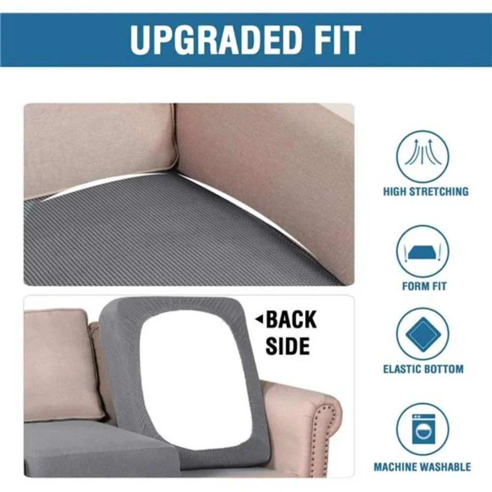 Super Stretch Individual Seat Couch Slipcover Sets Thick Jacquard Textured Twill